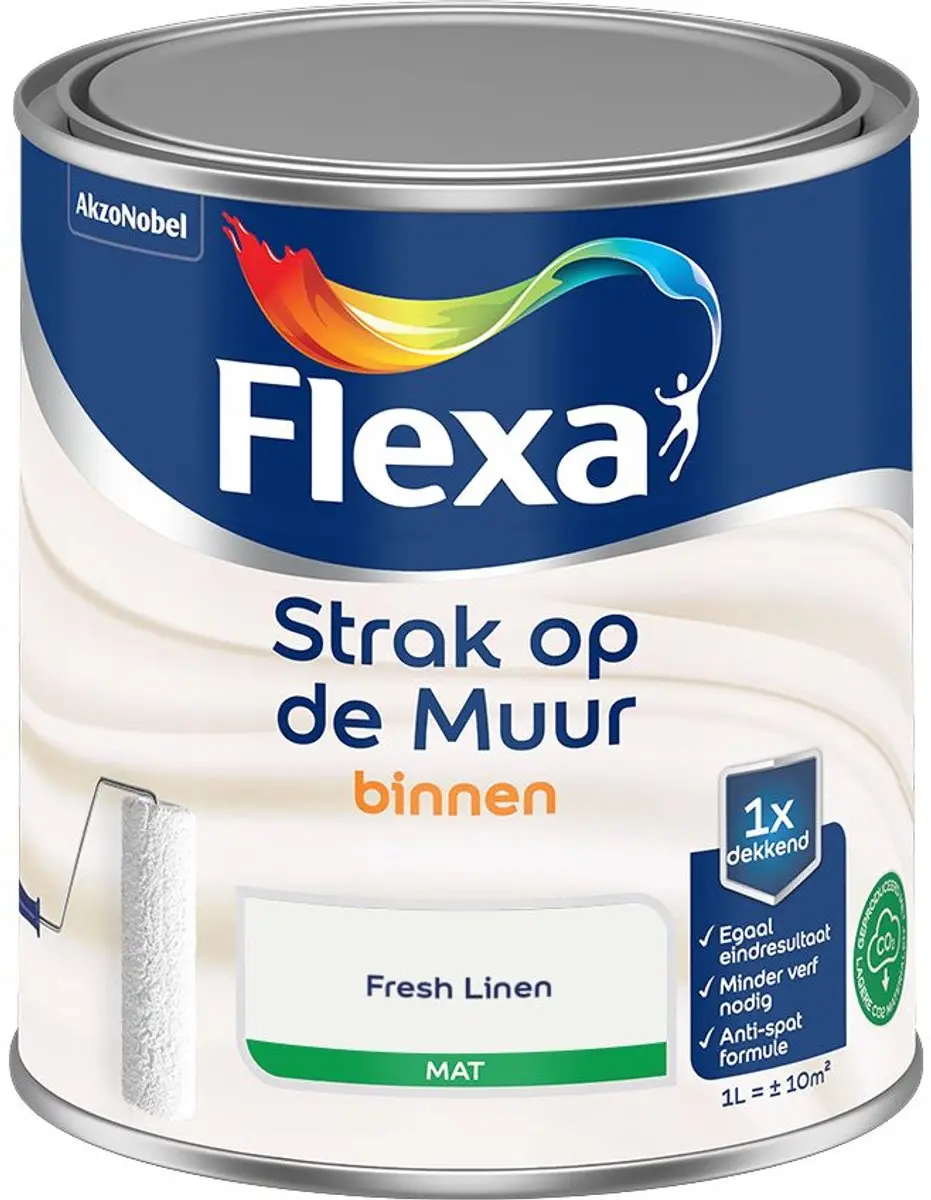 Flexa Strak Op De Muur Binnenmat Fresh Linen Mengverf 1L