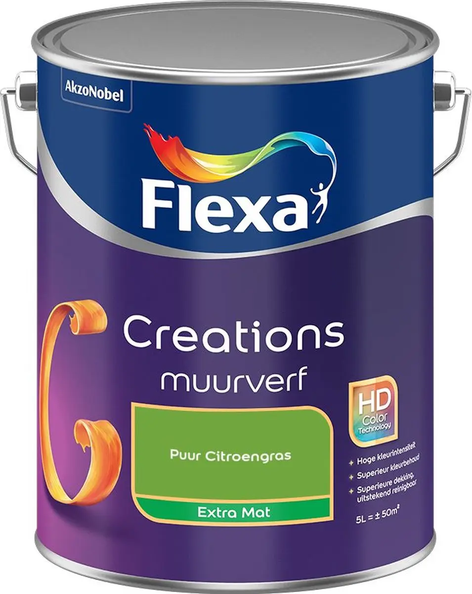 Flexa Creations Muurverf Extra Mat Puur Citroengras 5L