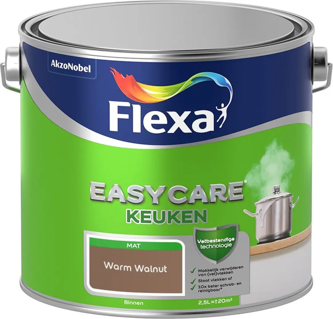 Flexa Easycare Keuken Mengverf Warm Walnut 2,5L