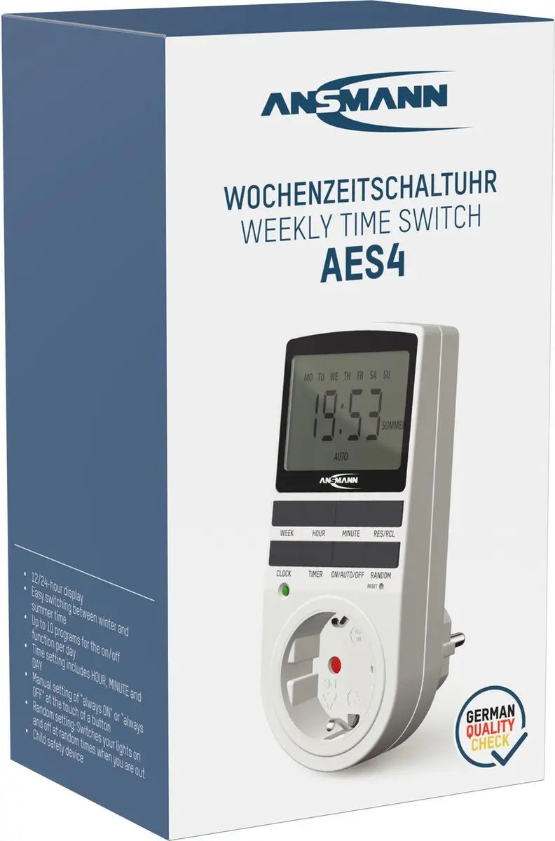 Ansmann AES4 Digitale Tijdschakelklok - Wit