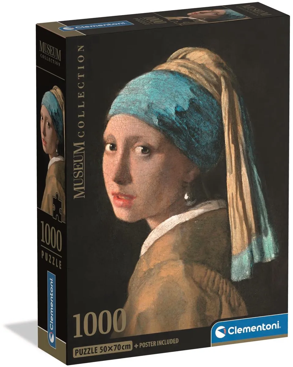 Clementoni Museum Meisje met Pareloorbellen Puzzel 1000 Stuks