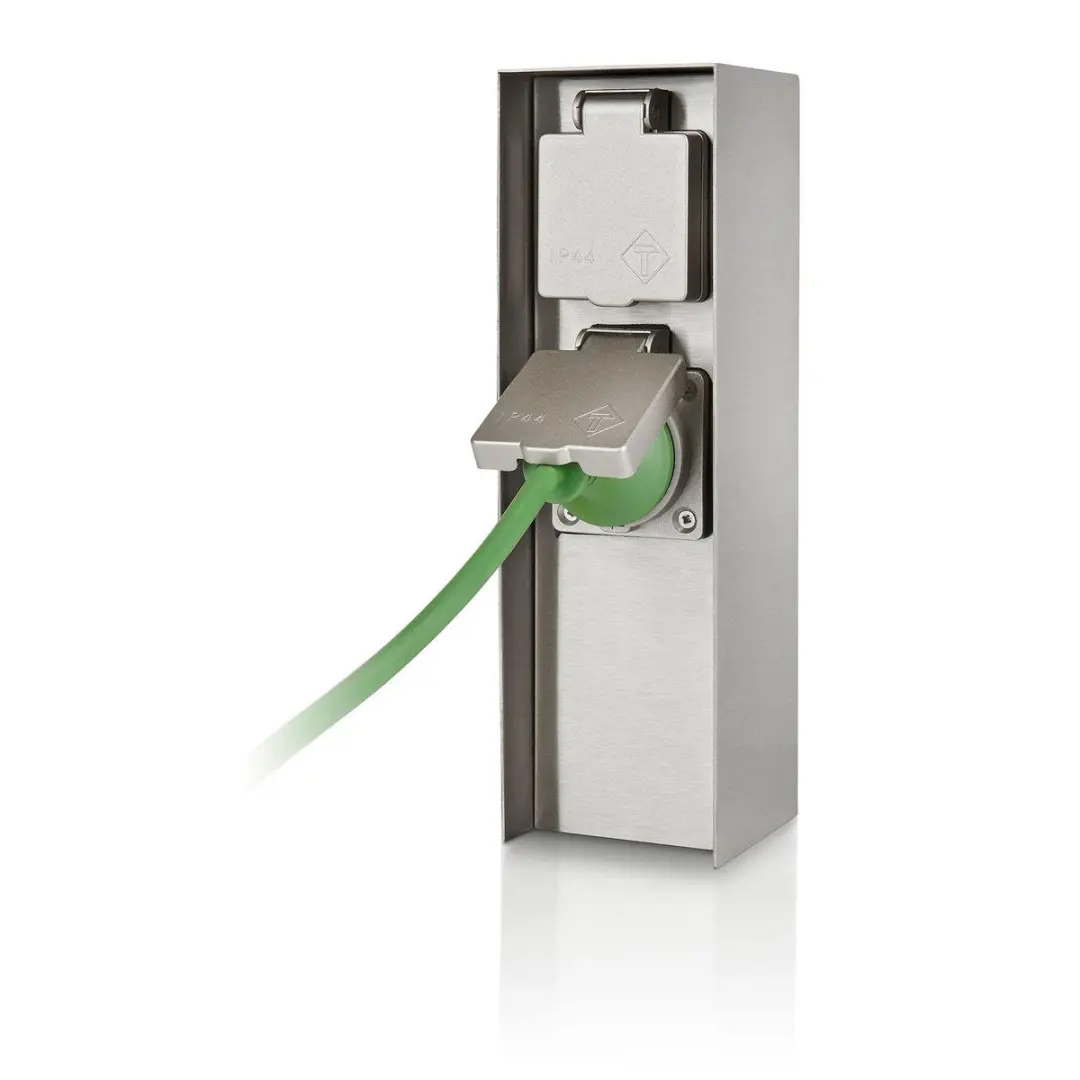Philips Rock Buitenstopcontact 2x RVS