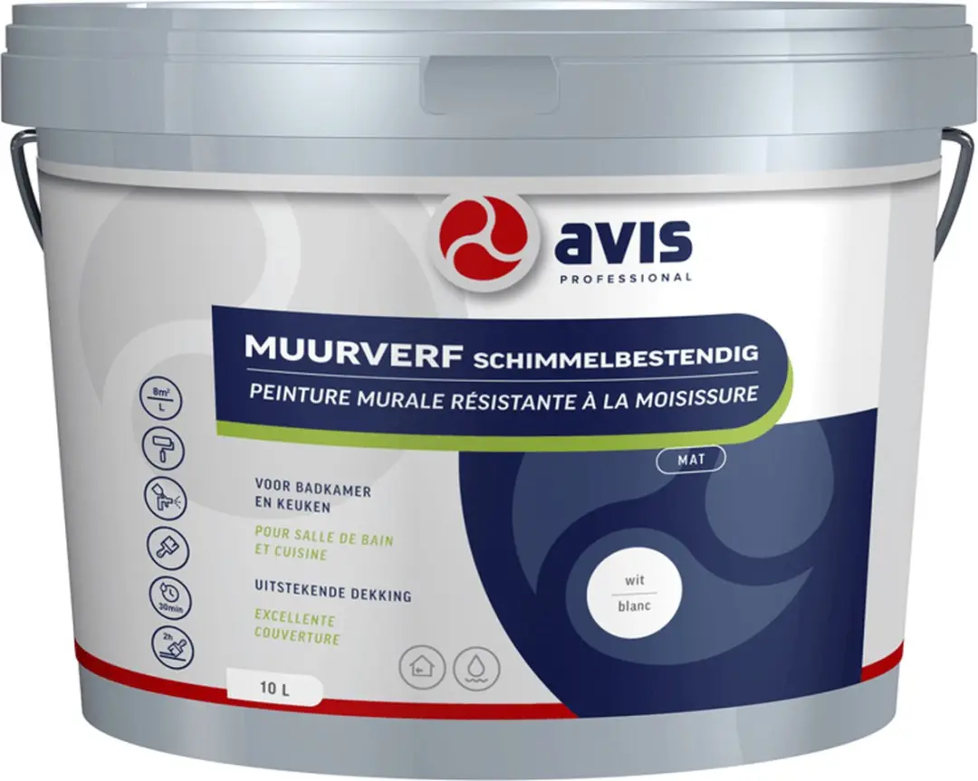 Avis Permoglaze Muurverf AS 10 - 10L - Wit