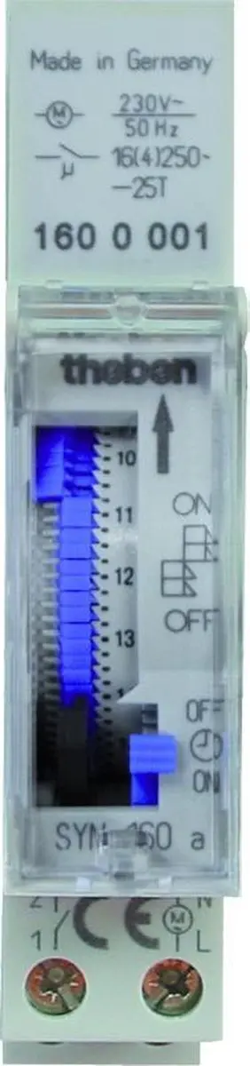 Theben SYN 160a Analoge Schakelklok - 180W - Wit - afbeelding 6 van 6