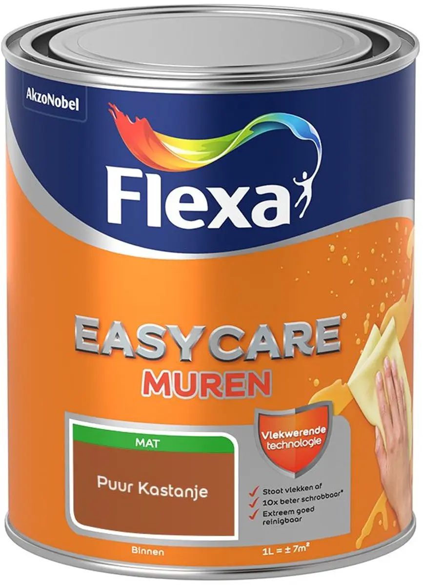 Flexa Easycare Muren Puur Kastanje Mengverf 1L