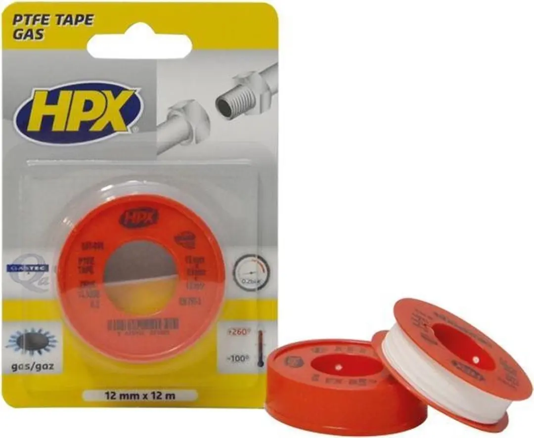 HPX PTFE Gasafdichtingstape 12mm x 12m