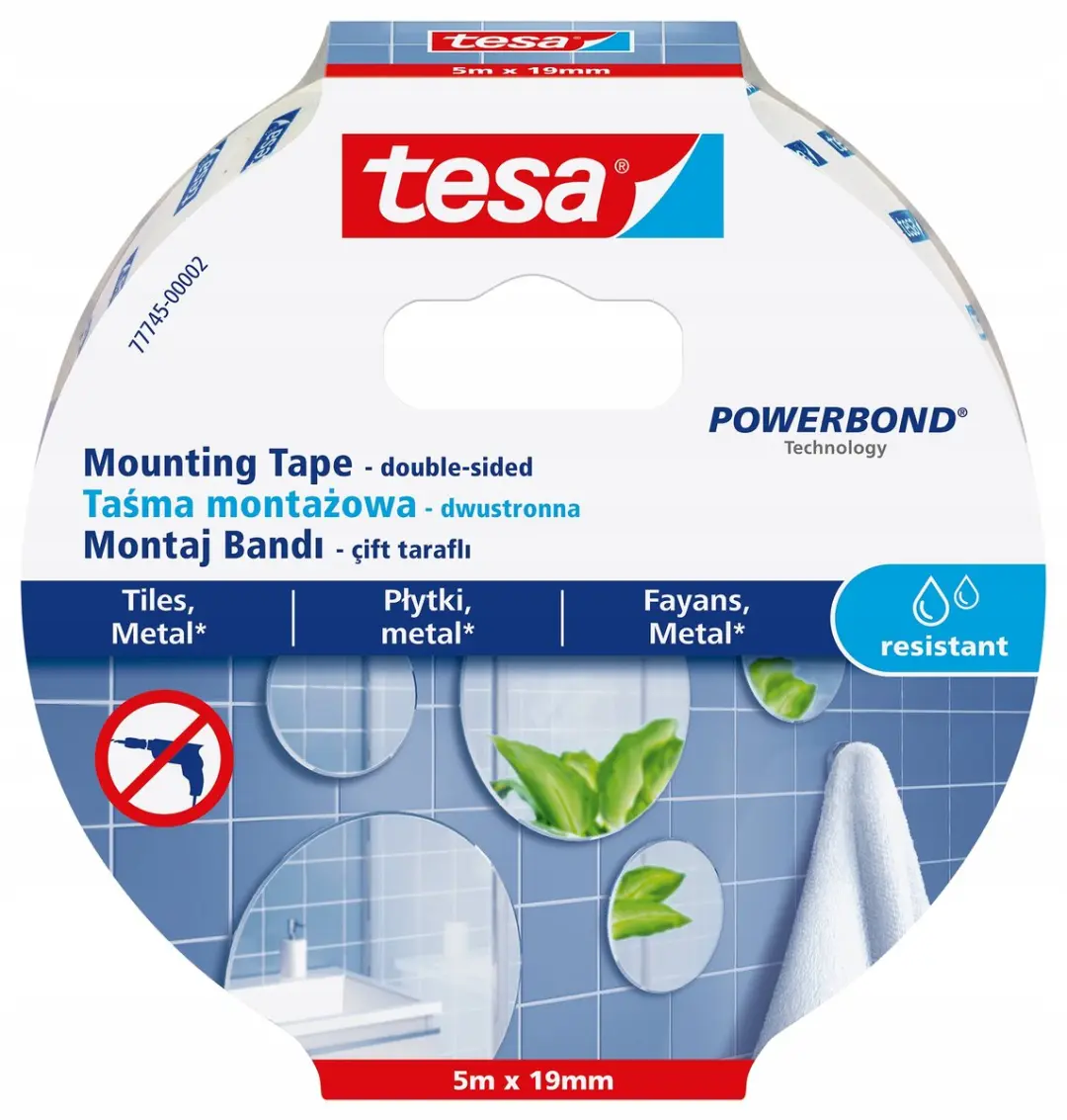 Tesa Powerbond Dubbelzijdige Montageband 5m x 19mm