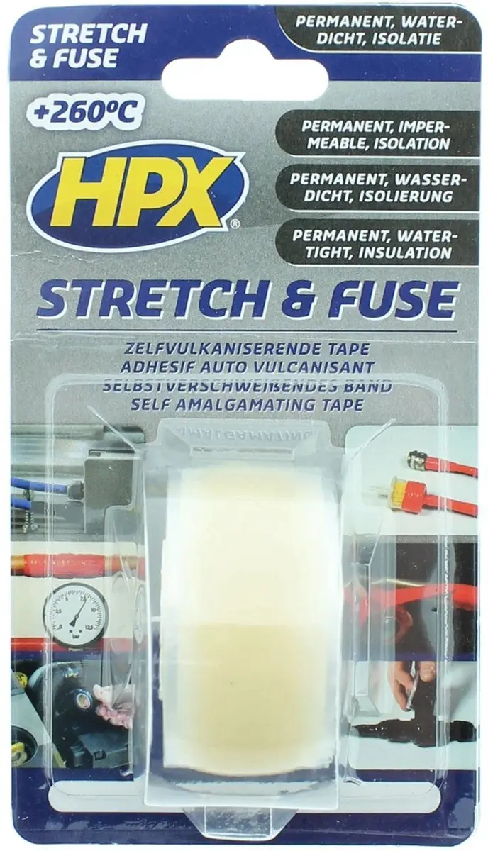 HPX Stretch & Fuse Zelfvulkaniserende Tape 25mm x 3m - Transparant