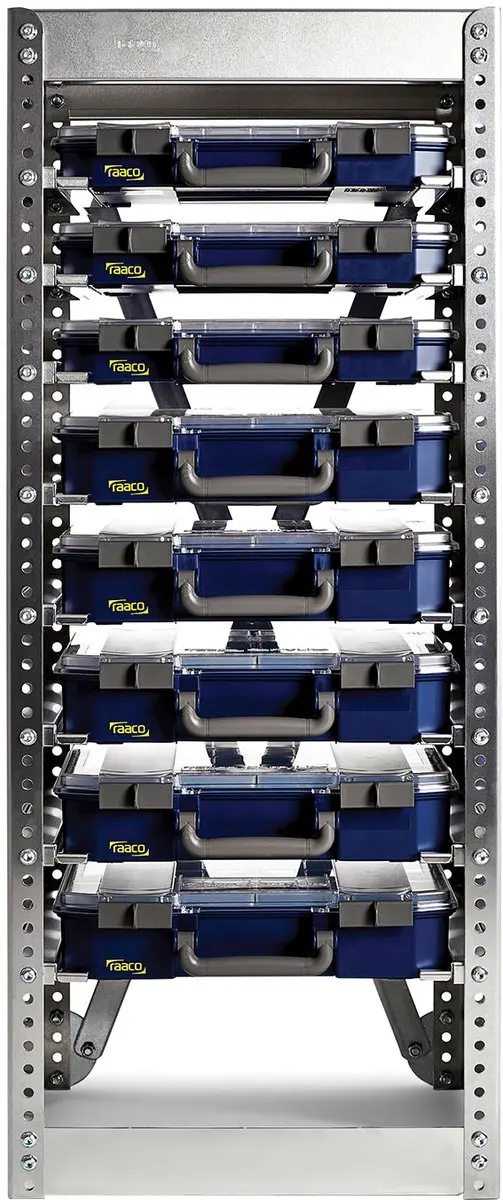 Raaco CarryLite Opbergrek S258 + 8 Koffers