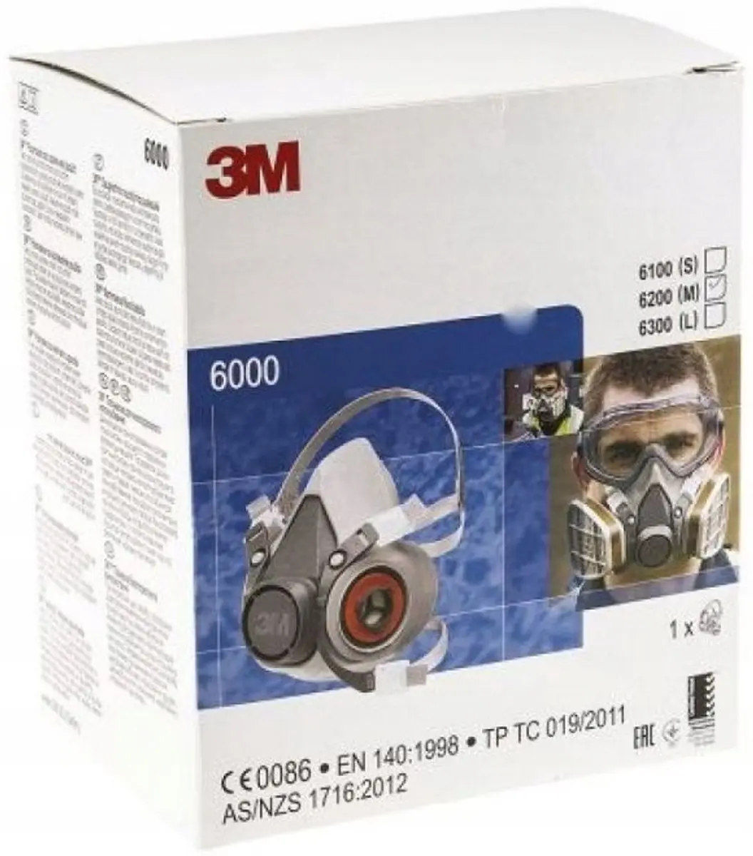3M 6300 Halfgelaatsmasker P3 - Grijs