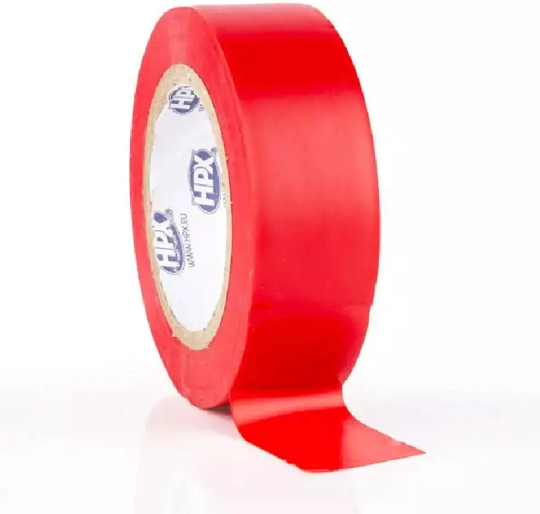 HPX PVC Isolatietape 15mm x 10m - Rood - 10 Stuks