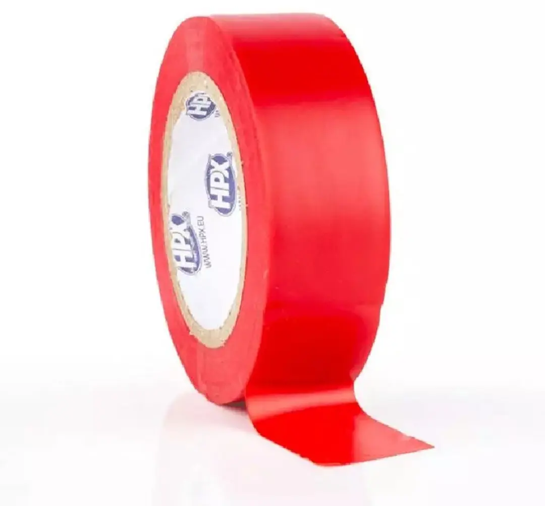 HPX PVC Isolatietape 15mm x 10m - Rood - 10 Stuks