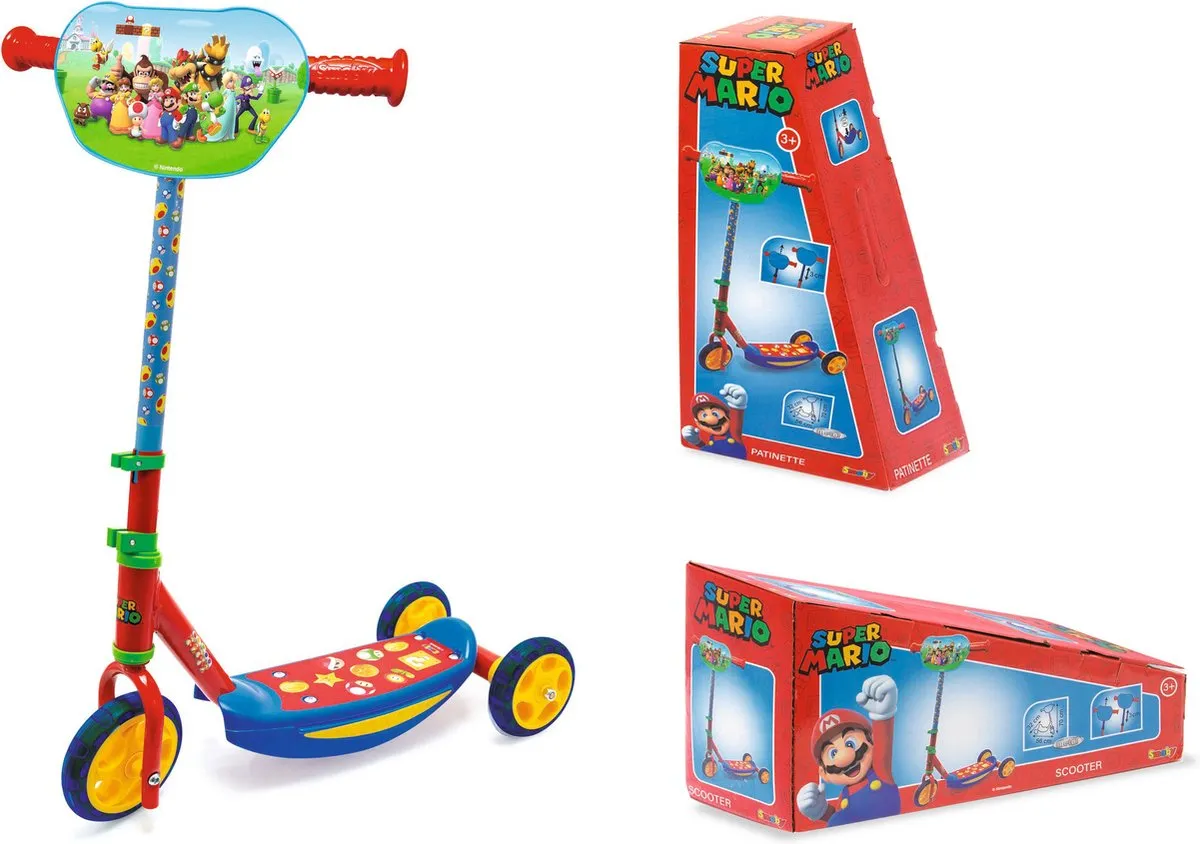 Smoby - Super Mario Step - Step - Scooter - Stuur in de hoogte verstelbaar - Vanaf 3 jaar