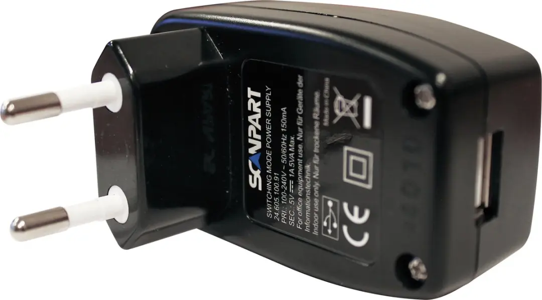 Scanpart USB A-stekker 1A - Zwart