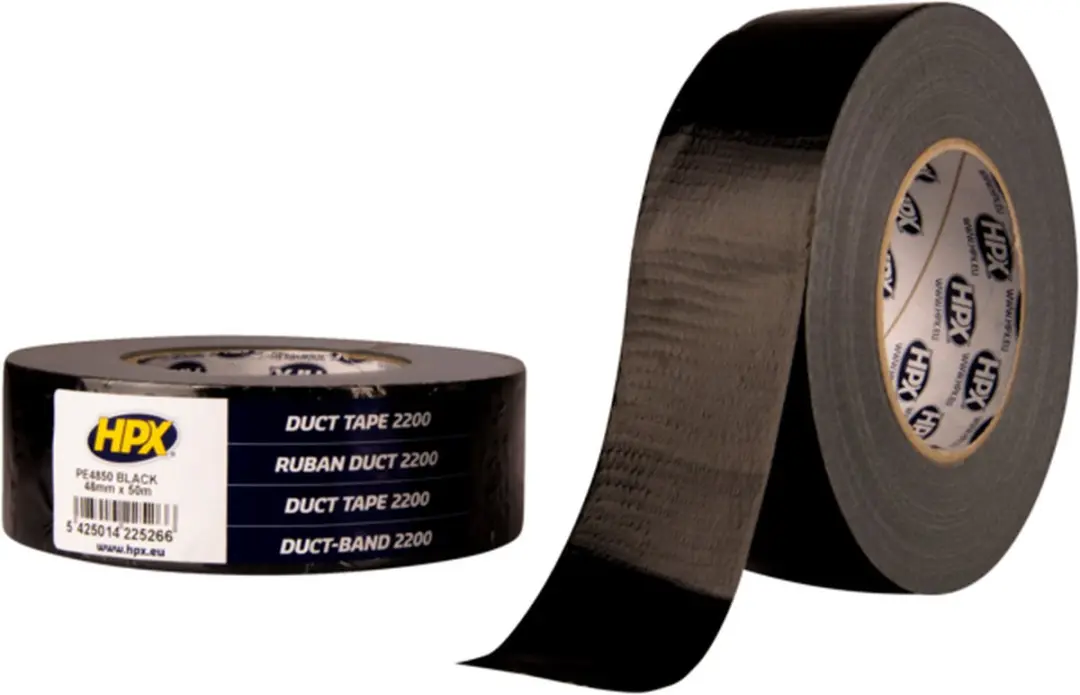 HPX Profipack Ducttape 50mm x 50m - Zwart