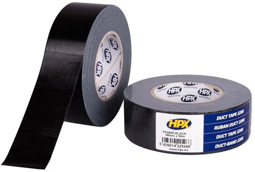 HPX Profipack Ducttape 50mm x 50m - Zwart