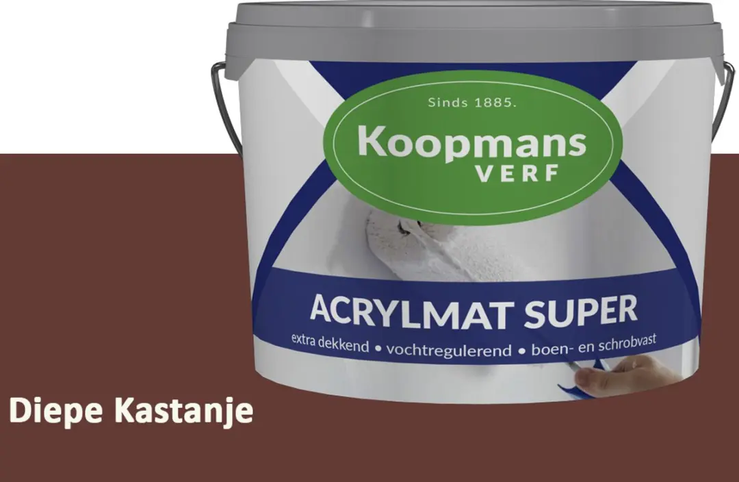 Koopmans Acrylmat Super Matte Muurverf Diepe Kastanje 10L