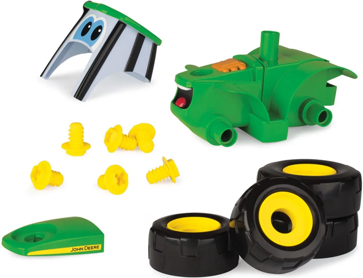 Tomy Johnny Tractor Bouwset - 16 Onderdelen - Groen/Geel/Zwart