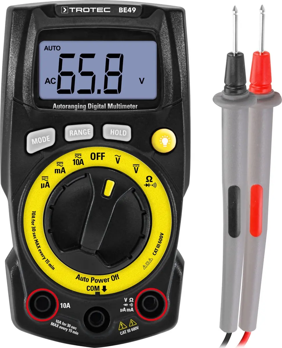 Trotec BE49 Digitale Multimeter - Zwart/Geel