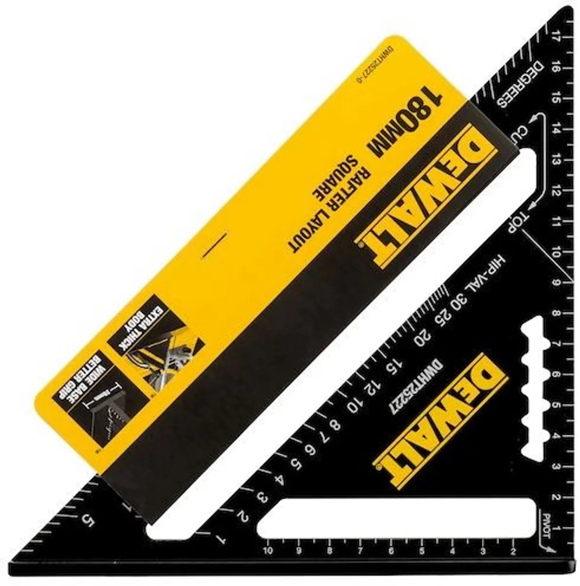DeWalt DWHT25227-0 Bouwdriehoek 18cm - Zwart/Geel