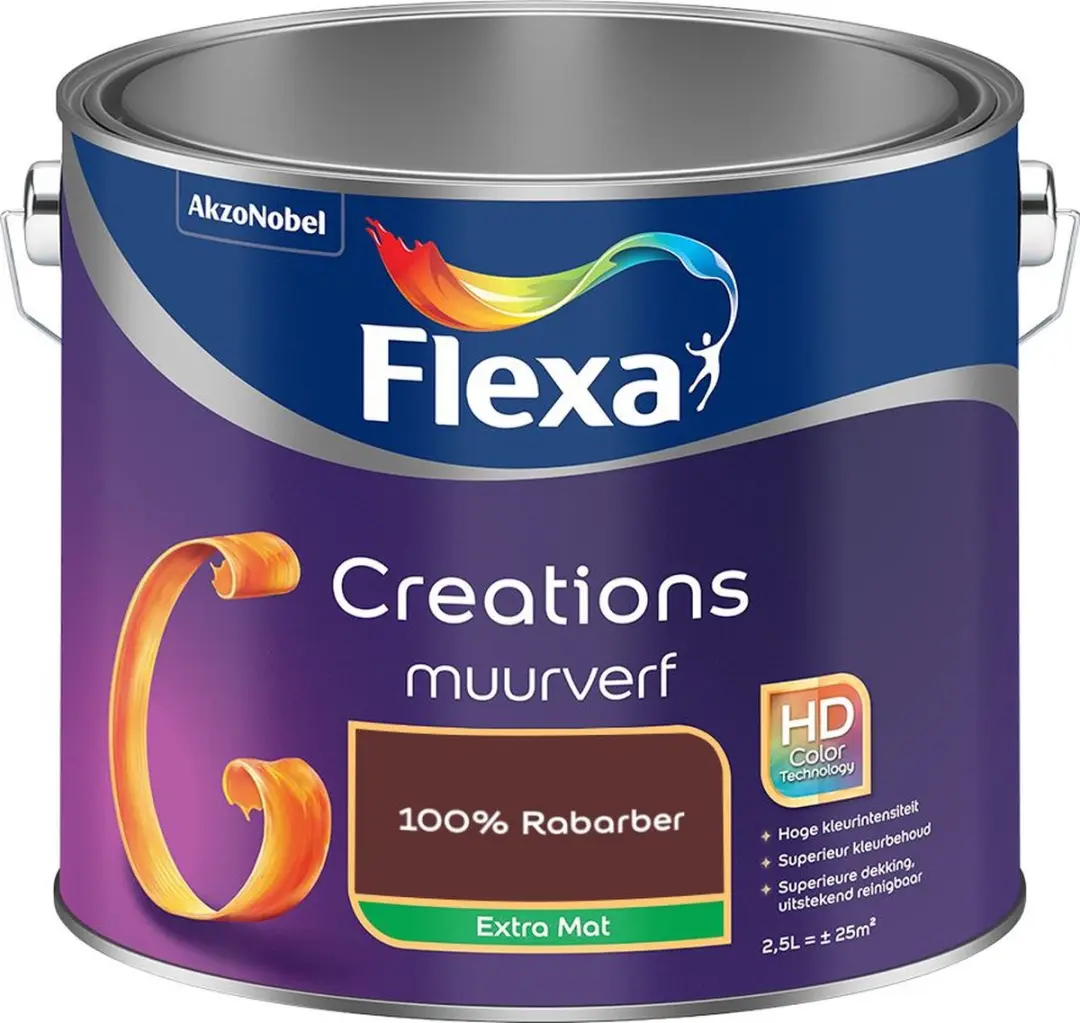 Flexa Creations Muurverf Extra Mat 100% Rabarber 2,5L