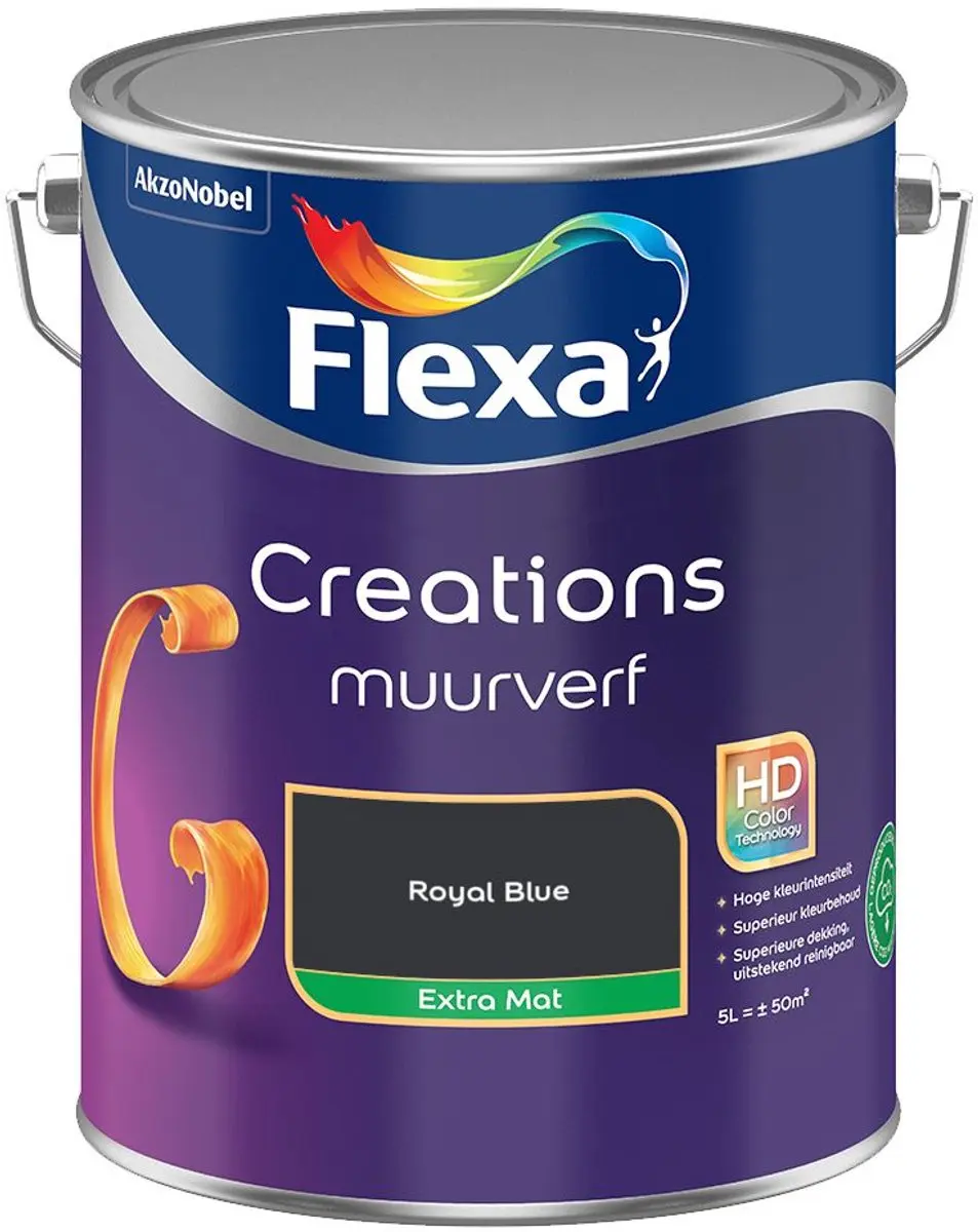 Flexa Creations Muurverf Extra Mat Royal Blue 5L