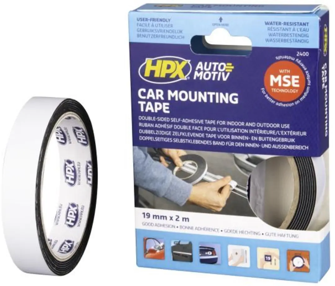 HPX Dubbelzijdige PE Bevestigingstape 19mm x 2m - Zwart