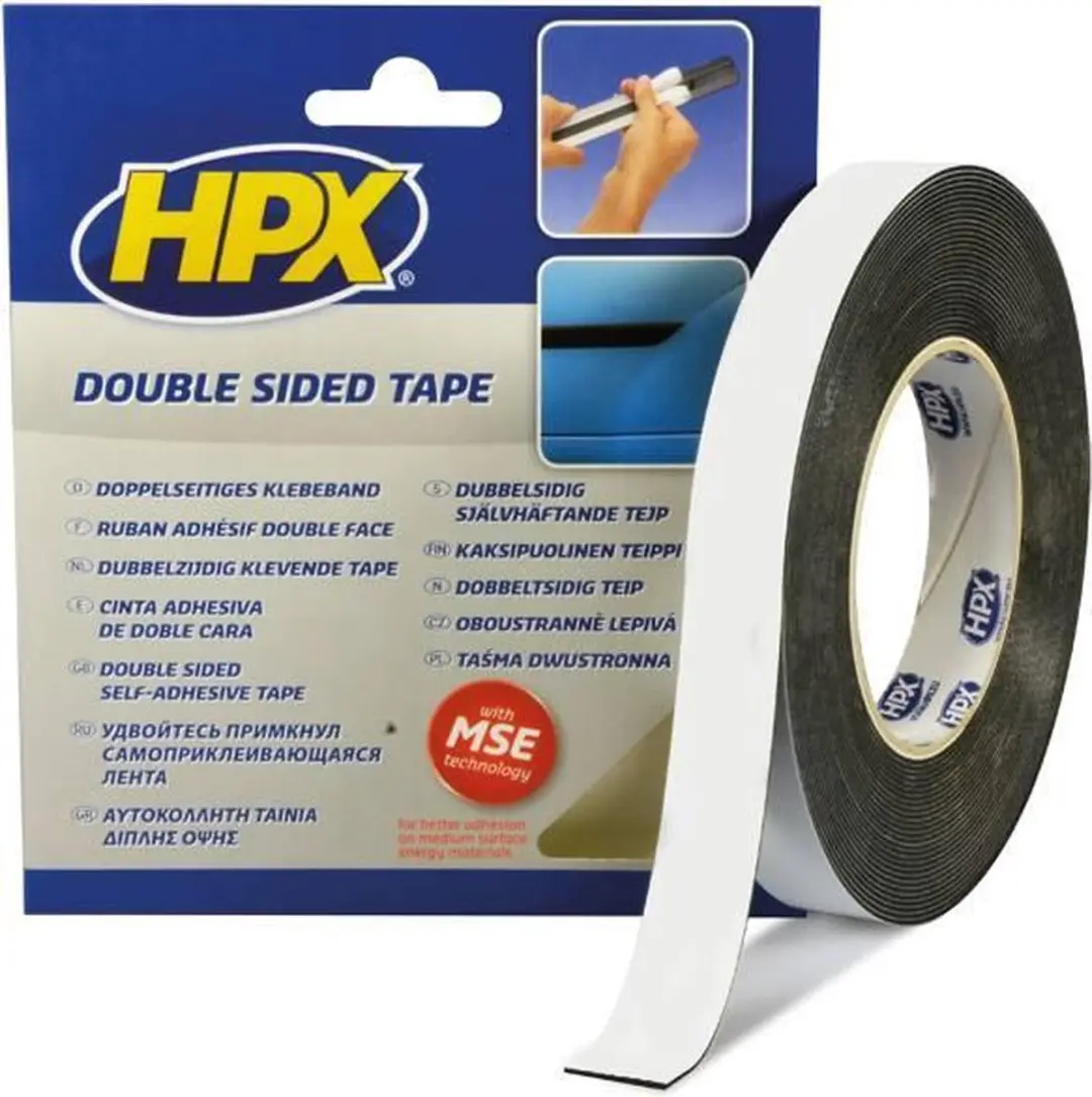 HPX Dubbelzijdige PE Bevestigingstape 19mm x 2m - Zwart