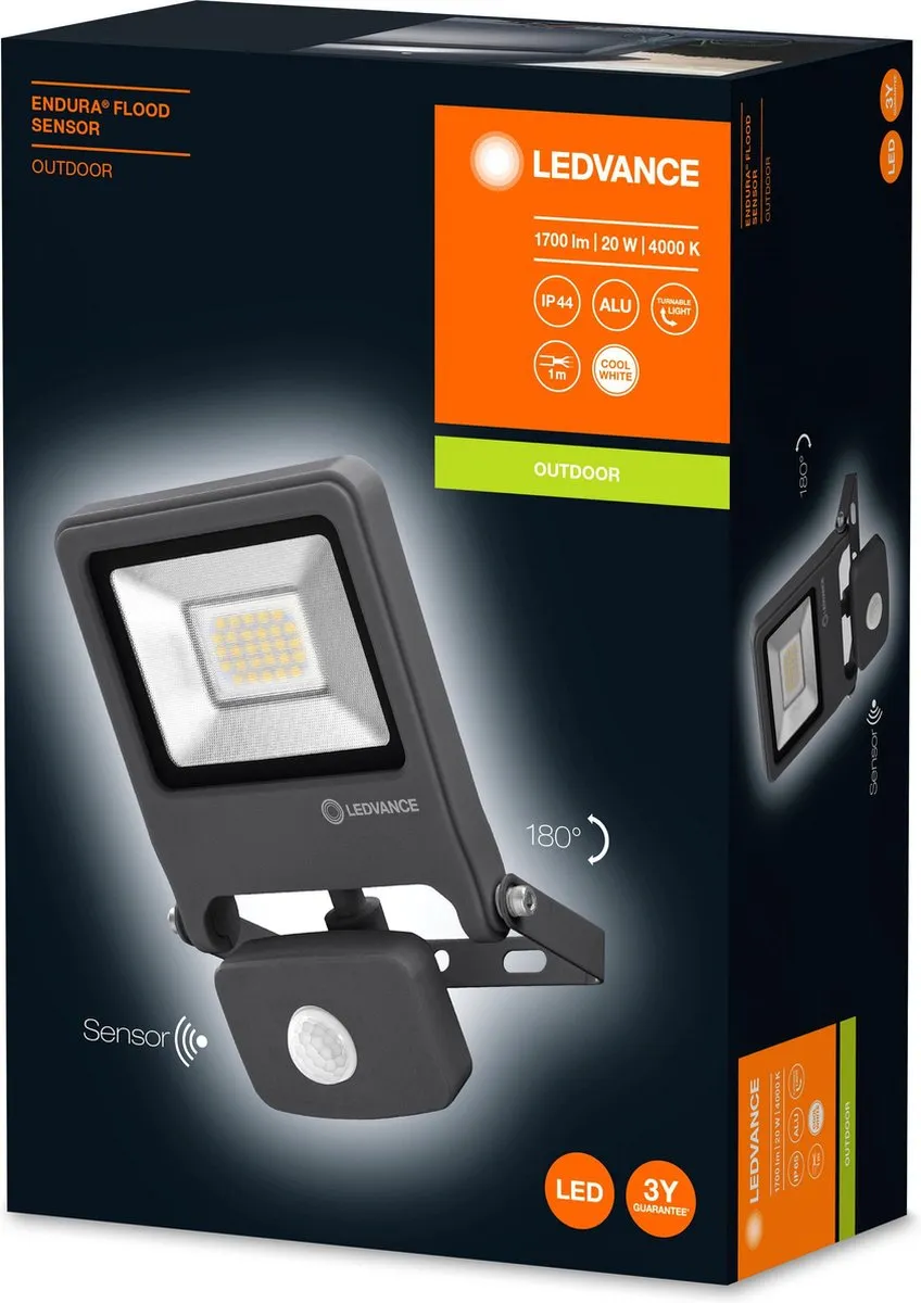 LEDVANCE Endura Flood Sensor LED Schijnwerper - Koel wit 4000K