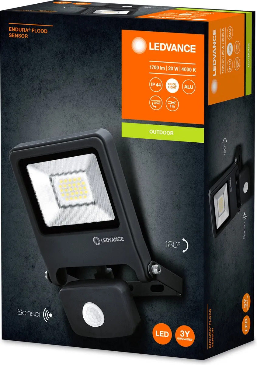 LEDVANCE Endura Flood Sensor LED Schijnwerper - Koel wit 4000K