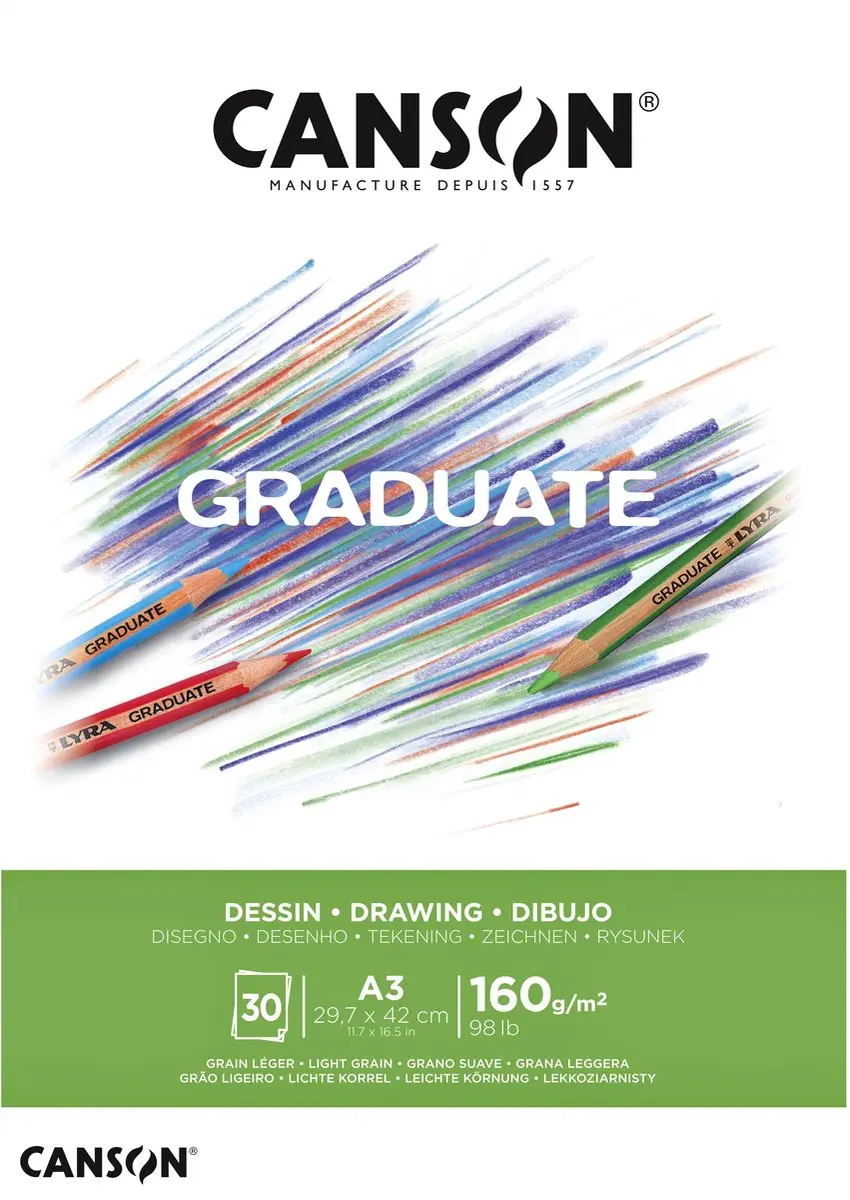Canson Graduate Tekenpapier 160g A3 - 5 Stuks