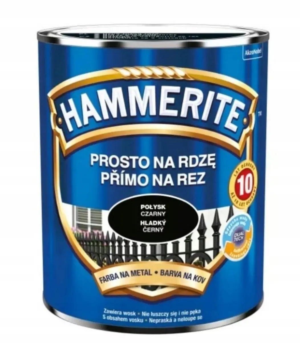 Hammerite Direct Roest Glad 0,7L - Zwart