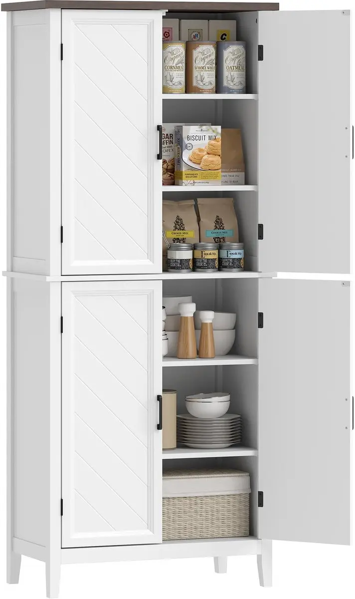 Homcom Keukenvoorraadkast MDF 76x40x178,5cm Wit