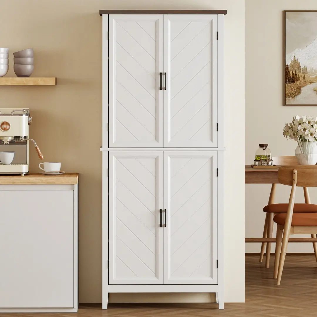Homcom Keukenvoorraadkast MDF 76x40x178,5cm Wit