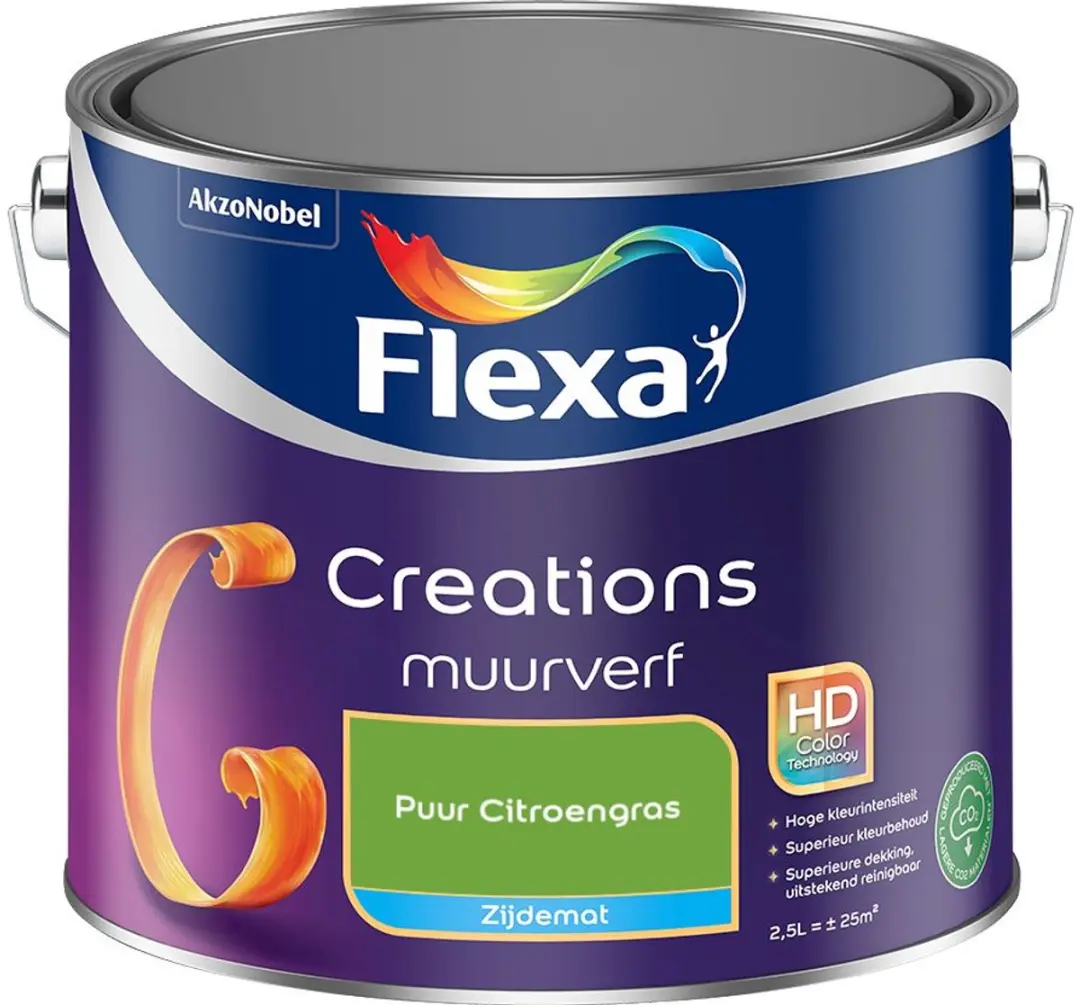 Flexa Creations Muurverf Zijdemat Puur Citroengras 2,5L