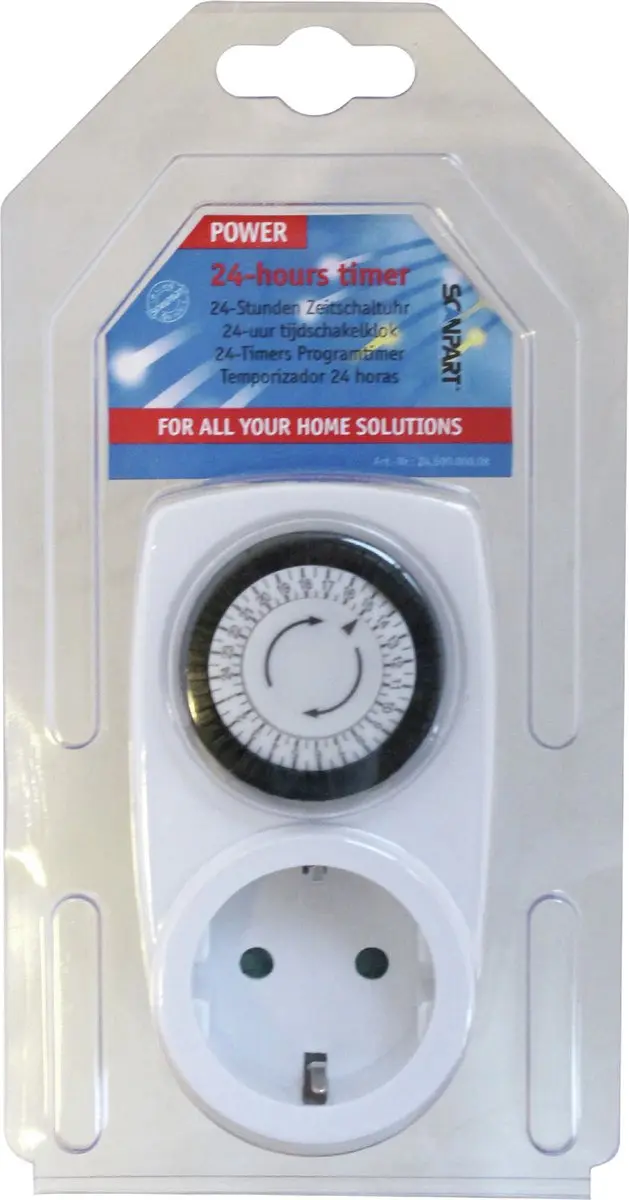 Scanpart Analoog Timer Stopcontact Blauw 3500W