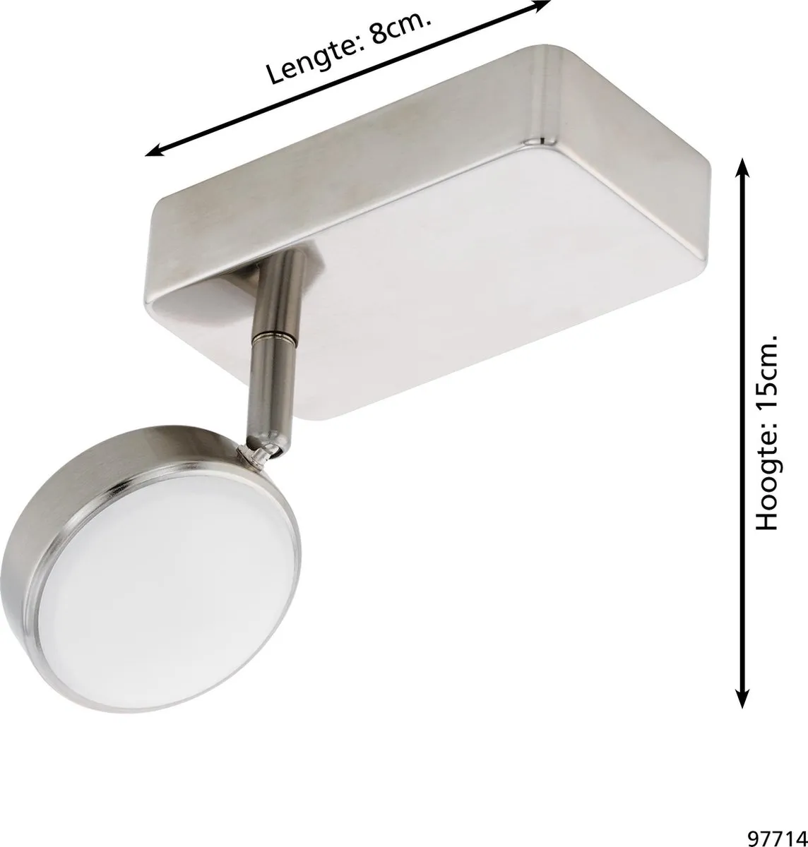 Eglo Connect Corropoli-C Opbouwspot 1 Licht - Nikkel - Warm Wit - afbeelding 6 van 6