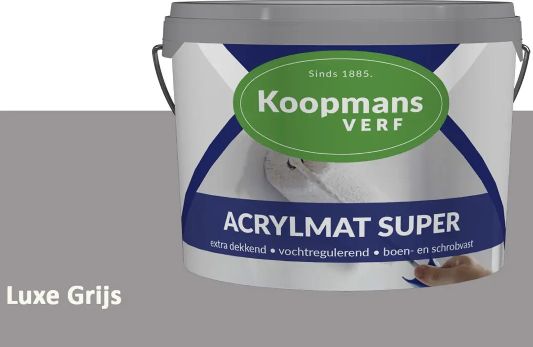 Koopmans Acrylmat Super Matte Muurverf Luxe Grijs 2,5L