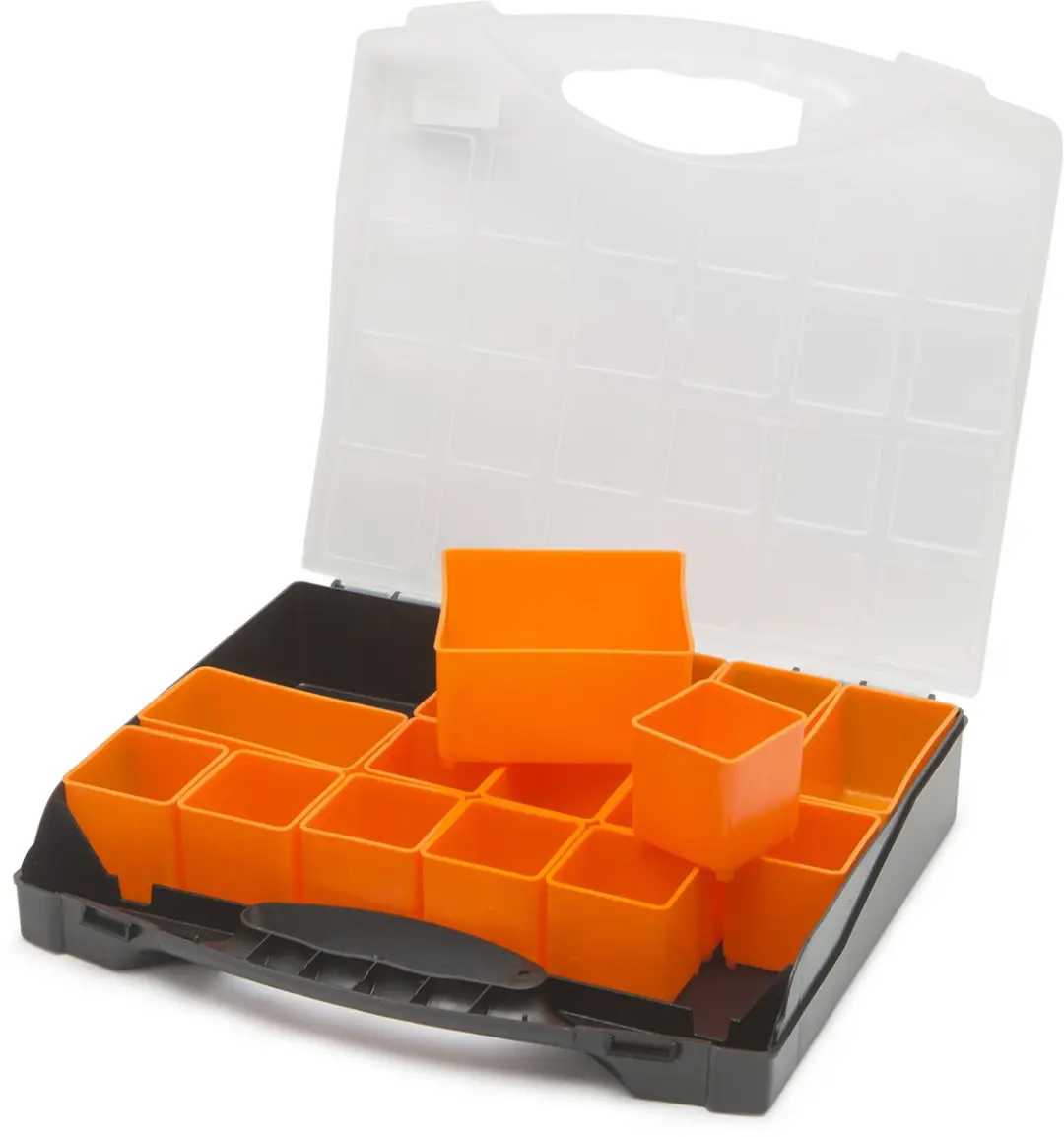Handy Opbergdoos 16 Vakken - Oranje/Transparant 300x255x54mm