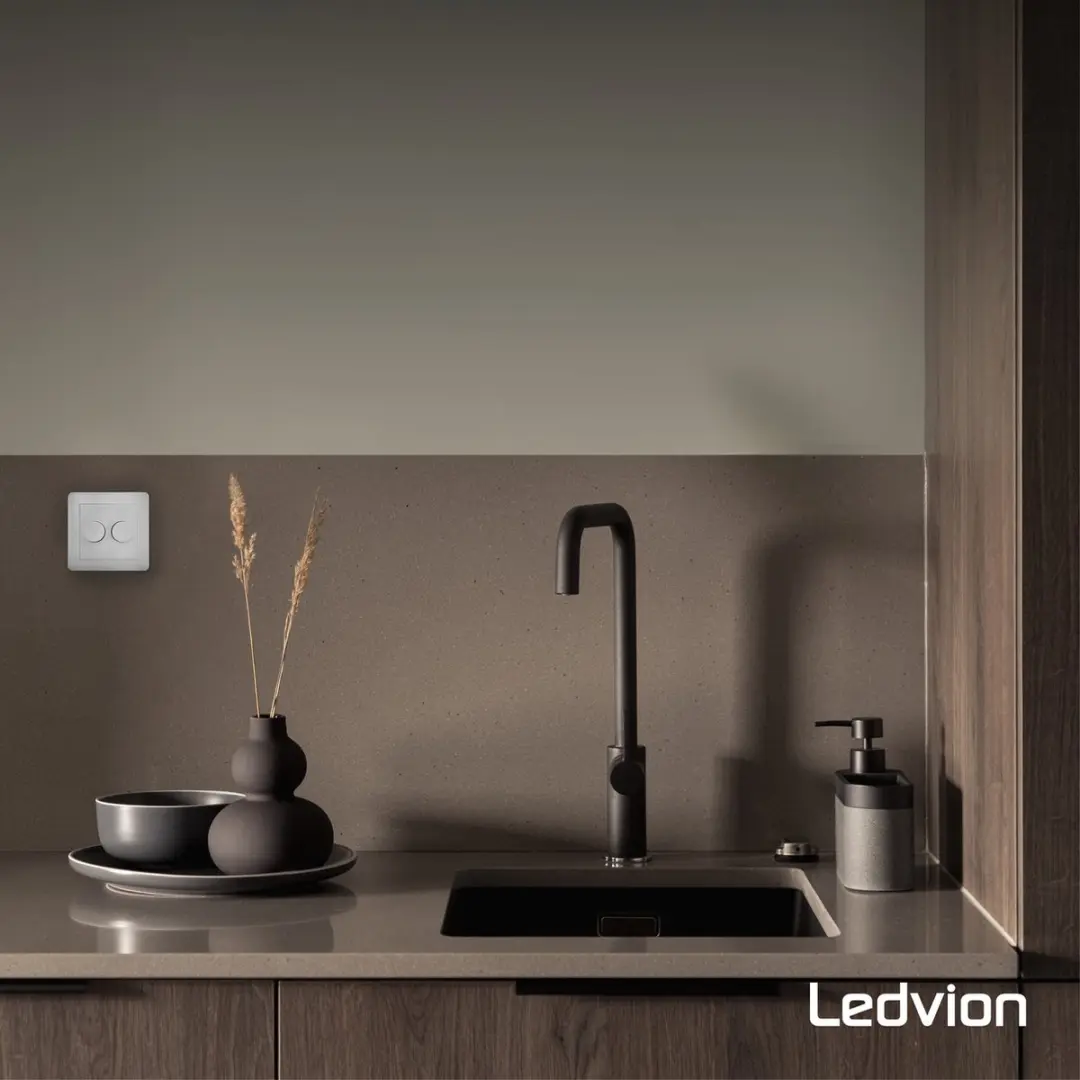 Ledvion LED Duo Dimmer Afdekplaat Wit - Incl. Knop