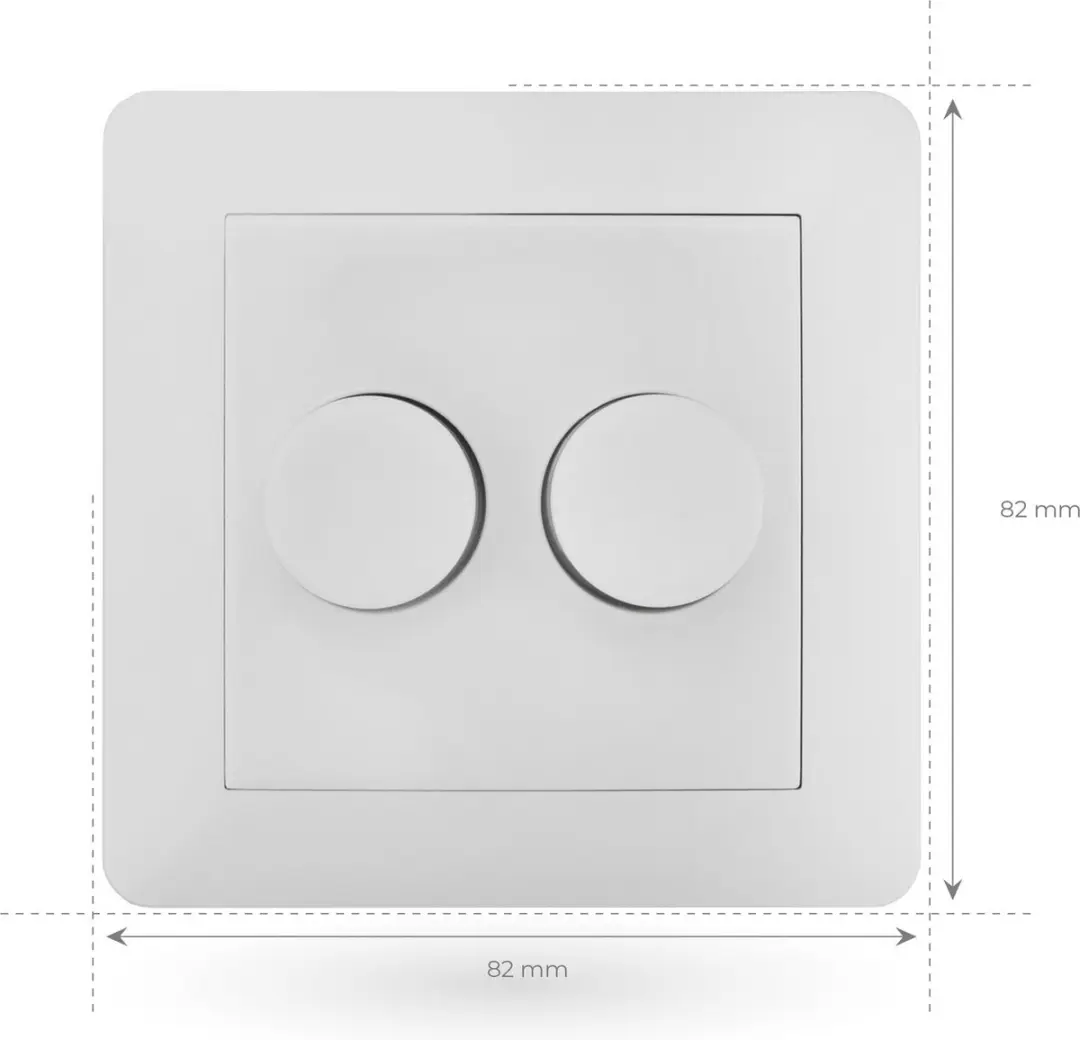 Ledvion LED Duo Dimmer Afdekplaat Wit - Incl. Knop