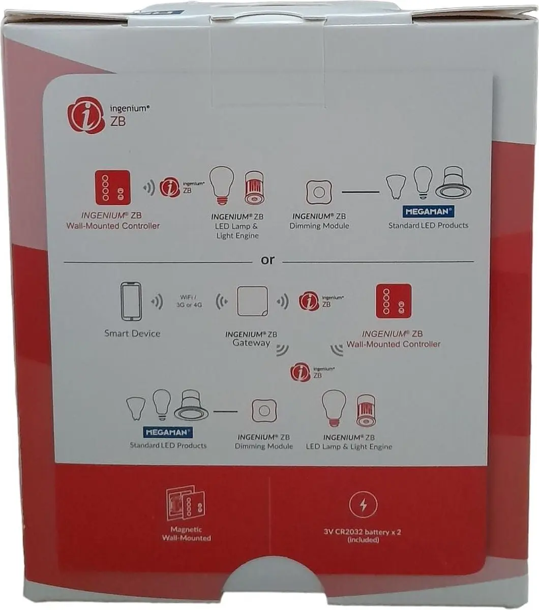 MEGAMAN Smart Zigbee Wandschakelaar MM08178 - Wit