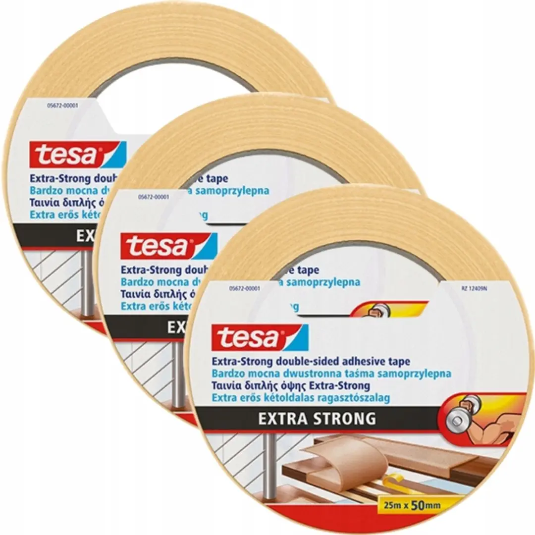 Tesa Extra Strong Tapijtlijmtape 25m x 50mm