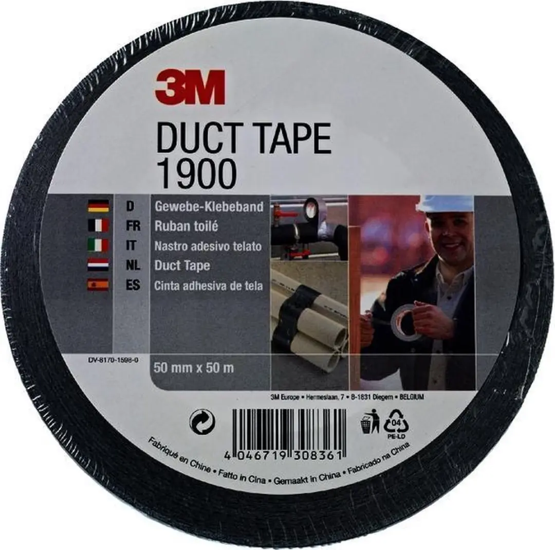 3M 1900 Duct Tape 50m x 50mm - Zwart