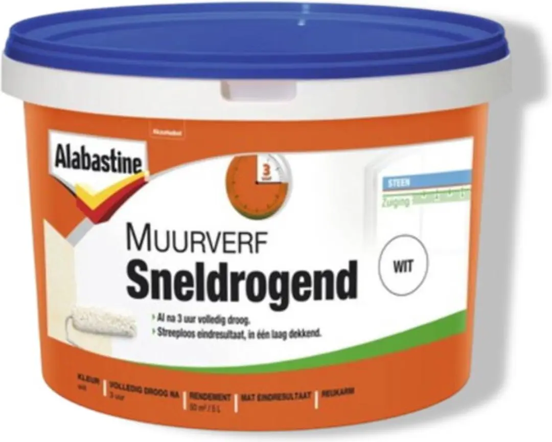 Alabastine Muurverf Sneldrogend Wit - 5 liter