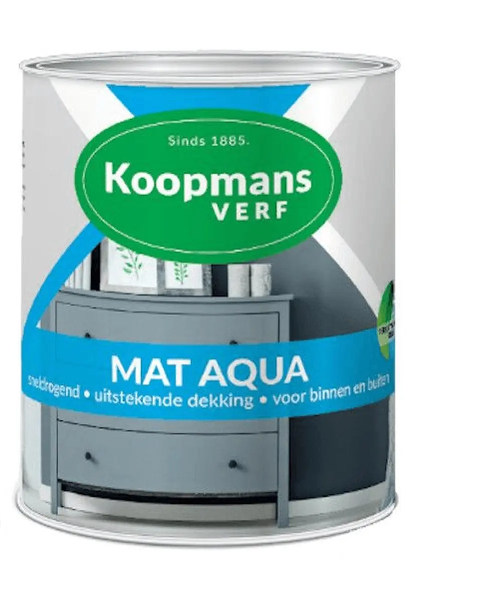 Koopmans Mat Aqua 373 Wit Verf 0.25L