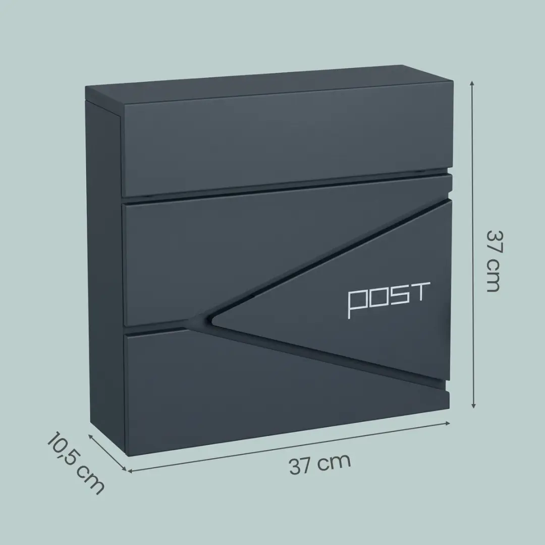 Songmics Wandbrievenbus GMB051G02 - Antraciet