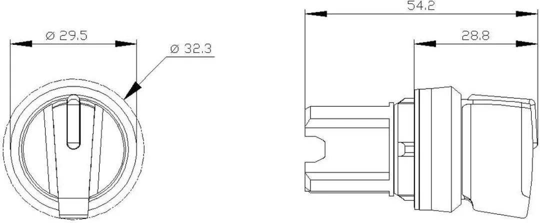 Siemens 3SU10022BP600AA0 Knevelschakelaar - Verlicht Zwart/Wit