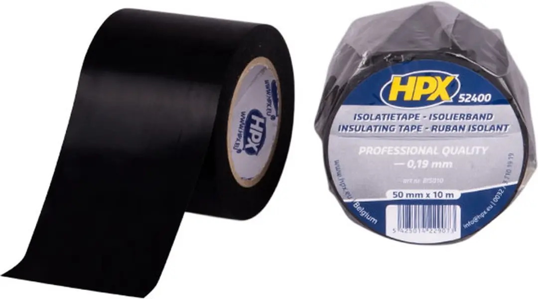 HPX PVC Isolatietape 50mm x 10m - Zwart