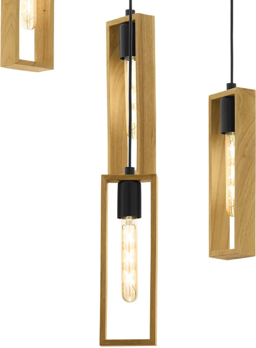 Eglo Littleton Hanglamp E27 - Ø50cm - Zwart/Bruin